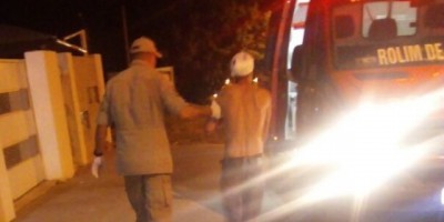 Rolim de Moura – Bombeiros socorrem homem que foi agredido ao chegar em casa 