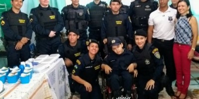 Rolim de Moura – Polícia Militar realiza sonho de criança especial em ser PM por um dia