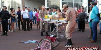 Rolim de Moura – Criança de apenas 07 anos fica gravemente ferida, após ser atropelada por caminhão
