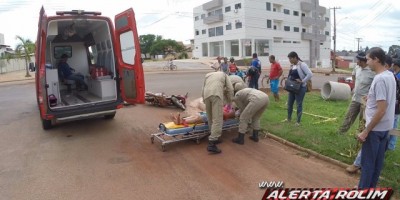 Rolim de Moura -  Duas pessoas ficam feridas em acidente de trânsito no Centro da cidade 