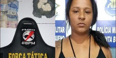 Pimenta Bueno – Serviço de Inteligência e Força Tática da PM prendem mulher suspeita de envolvimento com tráfico de drogas