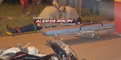 Rolim de Moura -  Colisão frontal entre duas motos resulta em dois feridos no Bairro Olímpico 