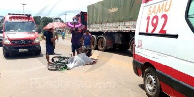 Porto Velho -  Idoso morre ao ter cabeça esmagada por caminhão em atropelamento