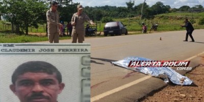 Rolim de Moura  - ATUALIZADA -  Agricultor morre após ser atingido por carro na RO-383