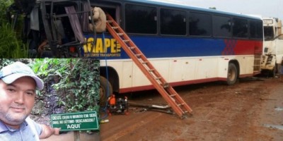 JARU: Grave acidente entre ônibus, caminhão boiadeiro e carreta ceifa a vida de jaruense Jerry Adriano