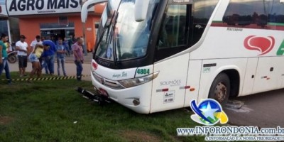 Nova Brasilândia: Acidente envolvendo um ônibus e uma motocicleta é registrado no Setor 13