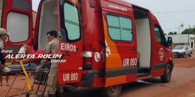 Rolim de Moura  - Idosa fica ferida após ser atropelada por moto enquanto atravessava rua no Bairro Jardim Tropical