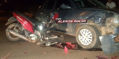 Rolim de Moura  - Mulher fratura perna em acidente de trânsito no cruzamento da Rua Tocantins com Avenida Boa Vista 