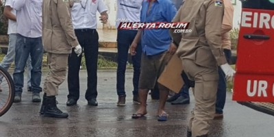 Rolim de Moura  -  Idoso em bicicleta é atingido por moto ao atravessar rua no Centro da cidade 