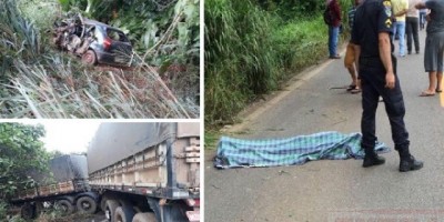 BR-435: Carreta e carro de passeio se envolvem em acidente; uma pessoa morre no local