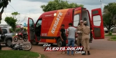 Rolim de Moura  -  Polícia Militar registra acidente de trânsito com vítima no Centro da cidade 