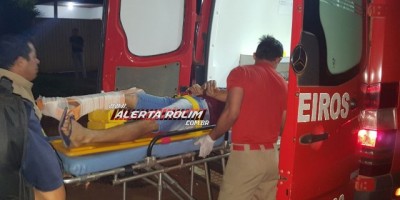 Rolim de Moura -  Motociclista sofre fraturas expostas ao bater em cachorro que atravessou avenida no Bairro Boa Esperança 
