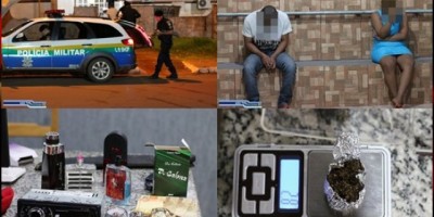 Pimenta Bueno - Casal é preso pela Polícia Militar por crime de tráfico de drogas