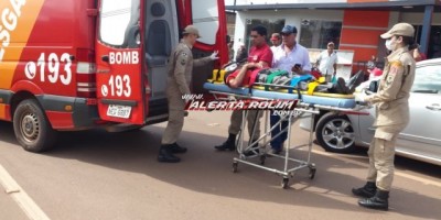 Rolim de Moura -  Colisão entre moto e bicicleta motorizada resulta em um ferido no Centro da cidade 