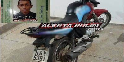 Rolim de Moura - Dependente químico furta moto de Clínica de recuperação, comete roubo, mas logo em seguida acaba preso pela Polícia Militar