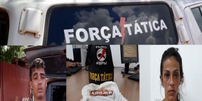 Rolim de Moura - Homem e mulher são presos pela Guarnição de Força Tática momento em que tentavam arremessar drogas para dentro do presidio Semiaberto 