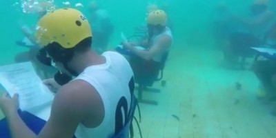 Bombeiros fazem prova  subaquática em MT para testar calma e concentração - Vídeo 