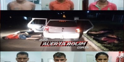 Nova Brasilândia – Após tentativa de Furto ao Banco do Brasil, 06 suspeitos de Porto Velho são presos pela PM; um carro roubado foi recuperado