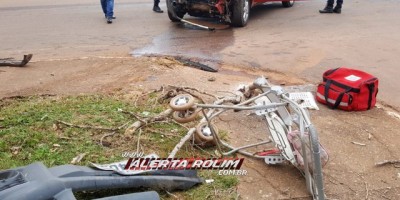 Rolim de Moura - Grave acidente de trânsito é registrado no Centro da cidade 