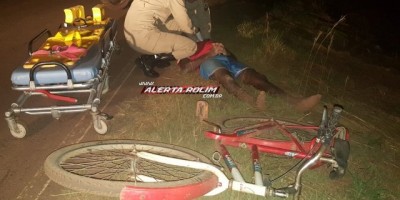 Rolim de Moura - Caminhão boiadeiro bate em ciclista na RO-010 e motorista segue viagem 