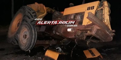 Rolim de Moura - Trator e camioneta colidem frontalmente na RO-010 