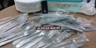 Rolim de Moura – Aparelho celular, vários talheres e pratos são encontrados pela PM, após suspeito fugir e abandonar os objetos