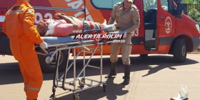 Rolim de Moura - Ciclista é socorrido pelo Resgate após ser atingido por moto na Avenida São Paulo 