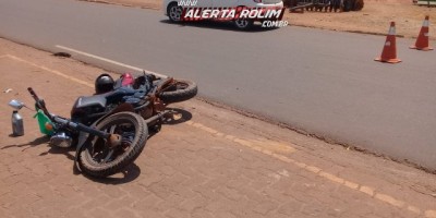 Rolim de Moura -  Carro e moto colidem na Avenida 25 de Agosto 