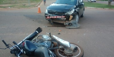 Rolim de Moura - PM registra acidente de trânsito no Centro da cidade 