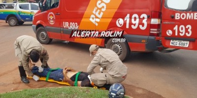 Rolim de Moura - Homem sofre queda de moto após perder controle da direção ao passar por quebra-molas na RO-010