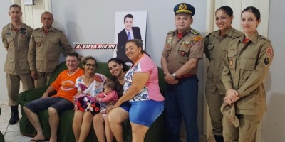 Bombeiros visitam família do Soldado Cardozo, em Santa Luzia do Oeste 