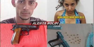 Rolim de Moura – Casal pratica roubo a mão armada em Motel e acaba preso pela PM; uma arma de fogo com várias munições foi apreendida