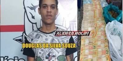 Cacoal – Suspeito de tráfico é preso pela Polícia Militar e Polícia Civil com drogas e grande quantia em dinheiro