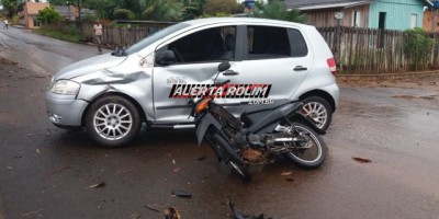 Migrantinópolis – Motociclista de 16 anos é socorrido ao Hospital após acidente entre Carro e moto