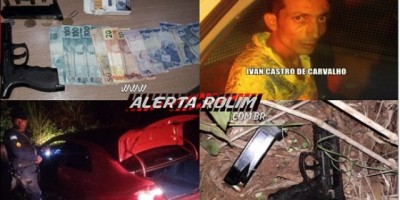 Rolim de Moura – Foragido da justiça é preso pela PM com uma arma de fogo, após furar bloqueio de Blitz da Lei Seca 