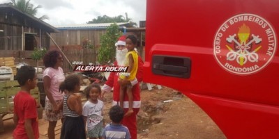  Rolim de Moura – Bombeiros atendem ao pedido de cartas Natalinas e entregam brinquedo e cestas básicas para duas crianças - Vídeo 