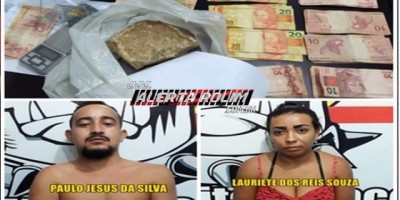Cacoal – Homem e mulher envolvidos com o crime de tráfico de drogas são presos pela Polícia Militar no Village do Sol I