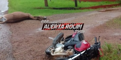 Rolim de Moura – Motociclista sofre acidente a caminho do serviço ao colidir em mula