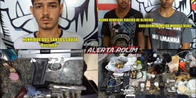 Cacoal – Quadrilha envolvida em roubos, tráfico entre outros crimes é presa pela PM com armas de fogo, drogas e produtos roubados 