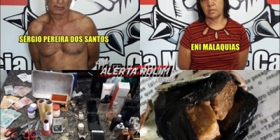 Cacoal – Casal é preso pelas equipes do NI, CANIL e PATAMO da Polícia Militar por crime de tráfico de drogas