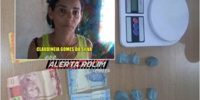 Rolim de Moura – Mulher suspeita de comercializar drogas é presa por Guarnição de Rádio Patrulha da PM