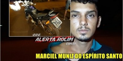 Rolim de Moura – Suspeito é preso pela equipe do Patamo da PM com moto adulterada