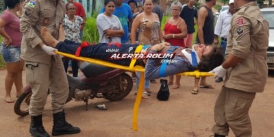 Rolim de Moura – Bombeiros atendem vítima de acidente de trânsito no Bairro Boa Esperança 