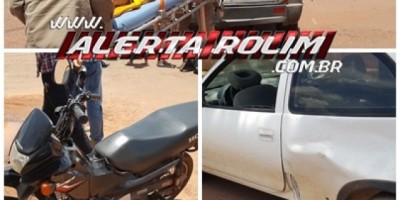 Rolim de Moura - Gestante fica ferida após colidir moto em carro que avançou a via no Bairro Boa Esperança 