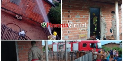 Casa pega fogo após moradora acender incenso para espantar pernilongos, em Pimenta Bueno