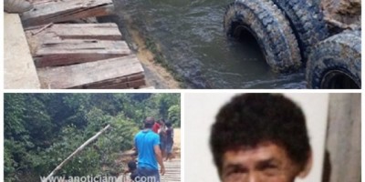 Motorista morre após caminhão carregado de madeira cair de ponte