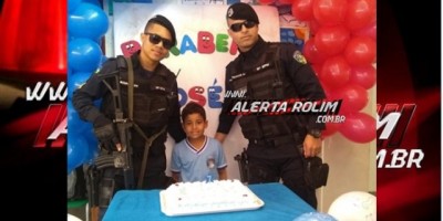 Migrantinópolis – Sonho de criança é realizado ao ter a presença da Polícia Militar em seu aniversário