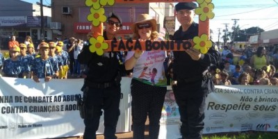 Rolim de Moura - Patrulha Maria da Penha e Polícia Mirim prestigiam evento de combate ao abuso e exploração sexual de crianças e adolescentes