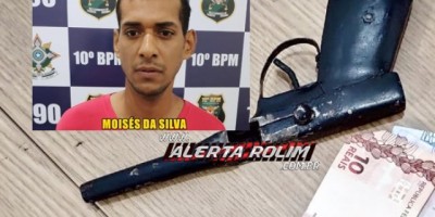 Rolim de Moura – Após denúncia, homem é preso em Bar pela PM com arma de fogo