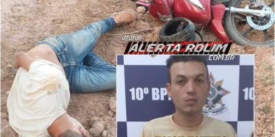 Rolim de Moura – Bandido é preso e moto roubada de uma mulher em Rolim de Moura é recuperada pela PM em Santa Luzia